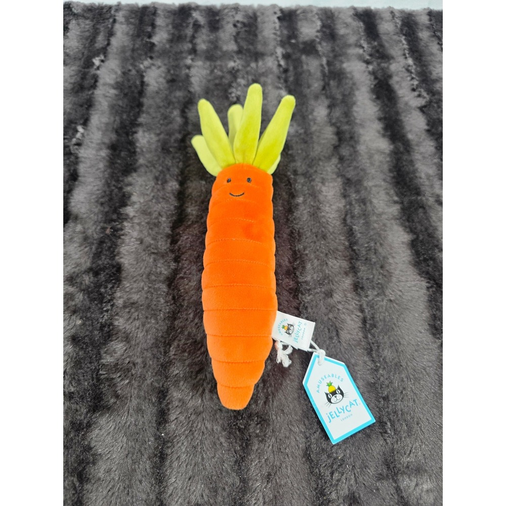 Jellycat Amuseables Vivacious Vegetable Carrot Plush Orange Green VV6C NWT